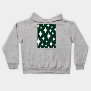 Celestial Stars Pattern in Green, Pink and White Kids Hoodie